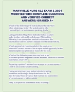 MARYVILLE NURS 612 EXAM 1 2024  MODIFIED WITH COMPLETE QUESTIONS  AND VERIFIED CORRECT  ANSWERS/GRADED A+