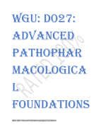 WGU: D027:  Advanced  Pathophar macologica l  Foundations WGU: D027: Advanced Pathopharmacological Foundations