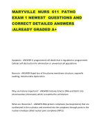 MARYVILLE NURS 611 PATHO EXAM 1 NEWEST QUESTIONS AND CORRECT DETAILED ANSWERS :ALREADY GRADED A+