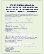 ATI RN PHARMACOLOGY  PROCTORED ACTUAL EXAM 2024 UPDATES WITH QUESTIONS AND  VERIFIED CORRECT ANSWERS