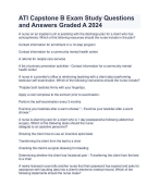 ATI Capstone B Exam Study Questions  and Answers Graded A 2024