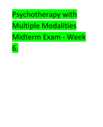 Psychotherapy with  Multiple Modalities  Midterm Exam - Week  6 2024/2025