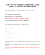 NYS TOW TRUCK ENDORSEMENT PRACTICE TEST 4 QUESTIONS WITH ANSWERS