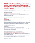 CCS Practice Medical Billing Actual Exam  Update 2024-2025 CCS Practice Medical  Billing Exam Latest