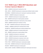 CLT 3040 Exam 3 2024-2025 Questions and  Correct Answers Rated A+ | Verified CLT 3040 Exam Update Quiz with Accurate Solutions  Aranking Allpass