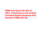 FEMA Final Exam ICS 100: IS100.C: Introduction to the Incident Command System Questions And Answers// FEMA ICS 100 