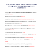 VIRGINIA HIC EXAM (HOME IMPROVEMENT EXAM) QUESTIONS WITH COMPLETE SOLUTIONS