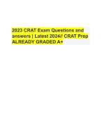   2023 CRAT Exam Questions and answers | Latest 2024// CRAT Prep ALREADY GRADED A+ 