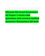 Edexcel AS Level Economics (A) Paper 1 exam with questions and correct verified answers// Economics AS level 
