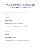 ISA CERTIFIED ARBORIST - 450 TEST QUESTIONS AND ANSWERS LATEST VERSION [2024-2025] (VERIFIED ANSWERS BY EXPERT)