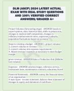 DLM (ASCP) 2024 LATEST ACTUAL  EXAM WITH REAL STUDY QUESTIONS  AND 100% VERIFIED CORRECT  ANSWERS/GRADED A+