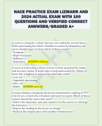 NACE PRACTICE EXAM LIZMARR AND  2024 ACTUAL EXAM WITH 100  QUESTIONS AND VERIFIED CORRECT  ANSWERS/GRADED A+