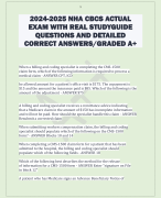 2024-2025 NHA CBCS ACTUAL  EXAM WITH REAL STUDYGUIDE  QUESTIONS AND DETAILED  CORRECT ANSWERS/GRADED A+