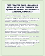 TMC PRACTICE EXAM 1 2024-2025  ACTUAL EXAM WITH COMPLETE 150  QUESTIONS AND DETAILED CORRECT  ANSWERS/GRADED A+