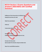 NCOA Section 2 Exams Questions and  Answers (2023/2024) with Certified  Solutions