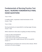 Fundamentals of Nursing Practice Test  Bank / NURSING FUNDMENTALS FINAL  EXAM QUESTIONS