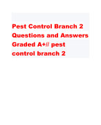 Pest Control Branch 2 Questions and Answers Graded A+// pest control branch 2 