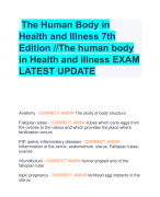 The Human Body in Health and Illness 7th Edition //The human body in Health and illness EXAM LATEST UPDATE