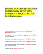  MPOETC ACT 120 CERTIFICATION EXAM REVIEW RATED 100% CORRECT!!// MPOETC ACT 120 Certification exam 