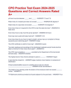 CPO Practice Test Exam 2024-2025  Questions and Correct Answers Rated  A+ | Verified CPO Practice Exam 2024 Quiz with Accurate Solutions Aranking Allpass 