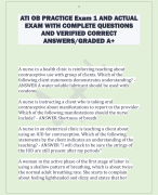 ATI OB PRACTICE Exam 1 AND ACTUAL  EXAM WITH COMPLETE QUESTIONS  AND VERIFIED CORRECT  ANSWERS/GRADED A+ 