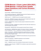 CDFM Module 1 Exam Latest 2024-2025 |  CDFM Module 1 Actual Exam Update  Latest Questions and Correct Answers  Rated A+ | Verified CDFM Module 1 Exam 2024 Quiz with Accurate Solutions Aranking Allpass