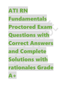 ATI RN  Fundamentals  Proctored Exam  Questions with  Correct Answers  and Complete  Solutions with  rationales Grade  A+