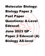 Molecular Biology:  Biology Paper 2 Past Paper  Questions: A-Level  Edexcel June 2023 QP - Paper 2 Edexcel (A)  Biology AS-level