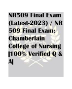 NR509 Final Exam  (Latest-2023) / NR  509 Final Exam:  Chamberlain  College of Nursing  |100% Verified Q &  A|
