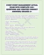 CVENT EVENT MANAGEMENT ACTUAL  EXAM WITH COMPLETE 100+  QUESTIONS AND VERIFIED CORRECT  ANSWERS/GRADED A+ 