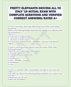 PRETTY ELEPHANTS DRIVING ALL TO  ITALY '19 ACTUAL EXAM WITH  COMPLETE QUESTIONS AND VERIFIED  CORRECT ANSWERS/RATED A+