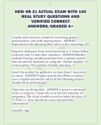 HESI OB 21 ACTUAL EXAM WITH 150  REAL STUDY QUESTIONS AND  VERIFIED CORRECT  ANSWERS/GRADED A+