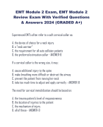 EMT Module 2 Exam, EMT Module 2 Review Exam With Verified Questions & Answers 2024 (GRADED A+)