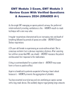 EMT Module 3 Exam, EMT Module 3  Review Exam With Verified Questions & Answers 2024 (GRADED A+)