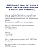 EMT Module 5 Exam, EMT Module 5 Review Exam With Verified Questions  & Answers 2024 (GRADED A+)