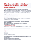 CPIA Exam Latest 2024 | CPIA Exam  Update 2024 Questions and Correct  Answers Rated A+ | Verified CPIA Actual Exam Update Quiz with Accurate Solutions  Aranking Allpass 
