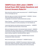 CBSPD Exam 2024 Latest | CBSPD  Actual Exam 2024 Update Questions and  Correct Answers Rated A+ | verified CBSPD Exam 2024 Quiz with Accurate Solutions Aranking Allpass 