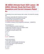 4B ABSA Ultimate Exam 2024 Latest | 4B  ABSA Ultimate Study Set Exam 2024  Questions and Correct Answers Rated  A+ ARanking Allpass 