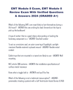 EMT Module 8 Exam, EMT Module 8 Review Exam With Verified Questions  & Answers 2024 (GRADED A+)