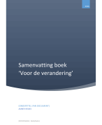 Samenvatting boek \'Voor de verandering\'