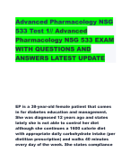 NR568 / NR 568// NR 601 Final  Final Exam (Latest 2024 / 2025):  Advanced Pharmacology for the  Adult-Gerontology Primary Care  Nurse Practitioner|Guide with  Verified Answers - Chamberlain