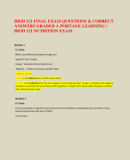 BIOD 121 FINAL EXAM QUESTIONS & CORRECT  ANSWERS GRADED A PORTAGE LEARNING /  BIOD 121 NUTRITION EXAM
