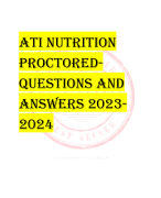 ATI NUTRITION  PROCTOREDQUESTIONS AND  ANSWERS 2023- 2024