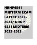 NRNP6541  MIDTERM EXAM  LATEST 2022- 2023/ NRNP  6541 MIDTERM  2022-2023