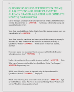 QUICKBOOKS ONLINE CERTIFICATION EXAM ||  ALL QUESTIONS AND CORRECT ANSWERS  ALREADY GRADED A+|| LATE