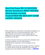 Hesi Exit Exam RN V2 2023/2024  Review Questions (BEST REVIEW  )Guaranteed success  Graded//HESI RN 2024 EXIT EXAM LATEST UPDATE