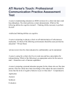 ATI Nurse's Touch: Professional  Communication Practice Assessment  Test