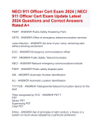 NECI 911 Officer Cert Exam 2024 | NECI  911 Officer Cert Exam Update Latest  2024 Questions and Correct Answers  Rated A+ | Verified NECI 911 Officer Cert Actual Exam 2024 Quiz with Accurate Solutions Aranking Allpass Agraded
