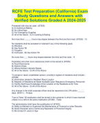 RCFE Test Preparation (California) Exam  Study Questions and Answers with Verified Solutions Graded A 2024-2025