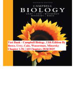 Test Bank - Campbell Biology 11th Edition By  Reece| Urry |Cain| Wasserman|Minorsky Chapter 1-56 | A
